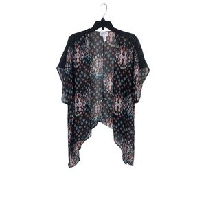 Just Be Women’s Large Black and Red Shrug Poncho Sweater